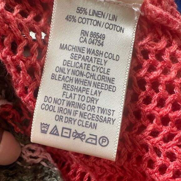 Tommy Bahama Salmon Open Knit Tunic Style Sweater XL - Picture 6 of 7